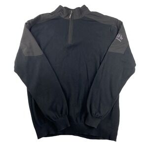 Men's Callaway Golf Sweater Large Pullover Nu Star NuHope Logo 1/4 Zip Black‎